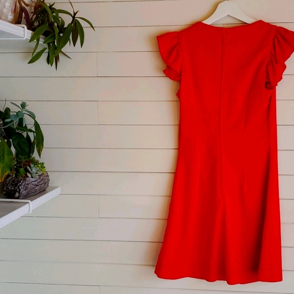 Vintage orange red cocktail dress - Picture 3 of 4